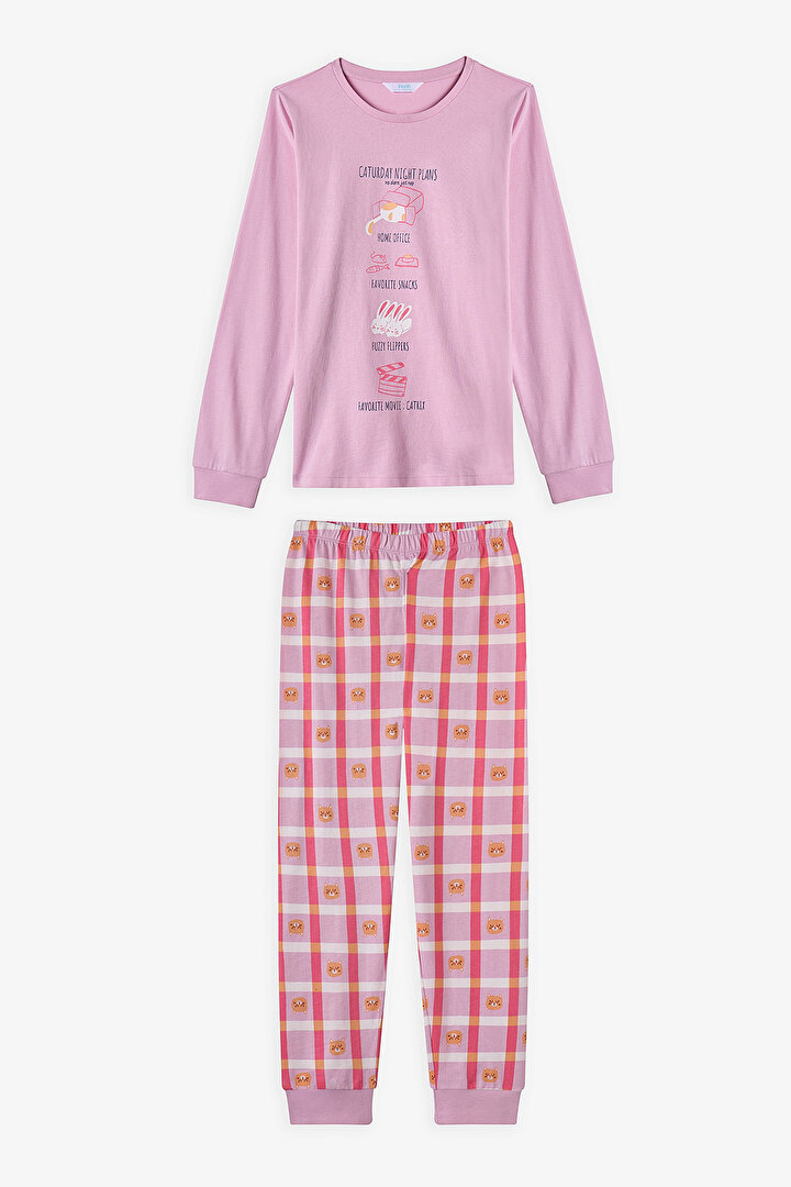 Pink Girls Caturday Night 2in1 Pajama Set - 2