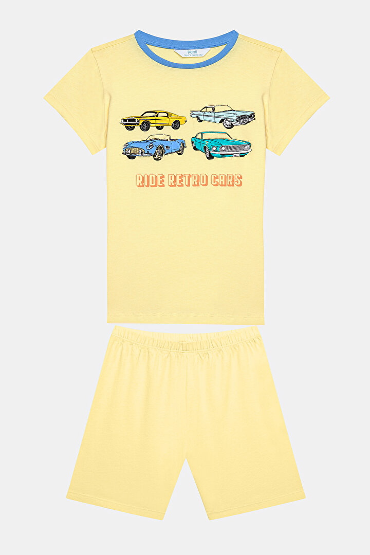 Erkek Çocuk Retro Cars Ço Renkli 2li Pijama Takımı - 2