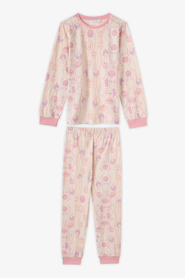 Kız Çocuk Lila Starlit Friends Pamuklu Uzun Kollu 2'li Pijama Takımı - 2