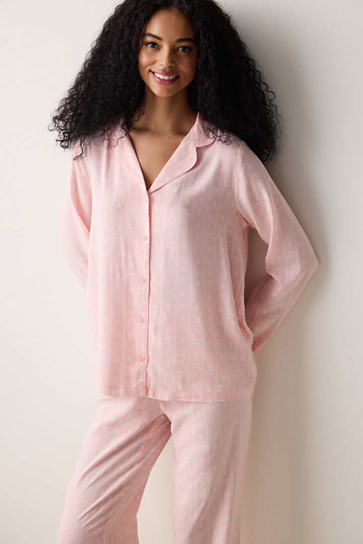 Çok Renkli Pink Dreams Pantolon Pijama Takımı - 2