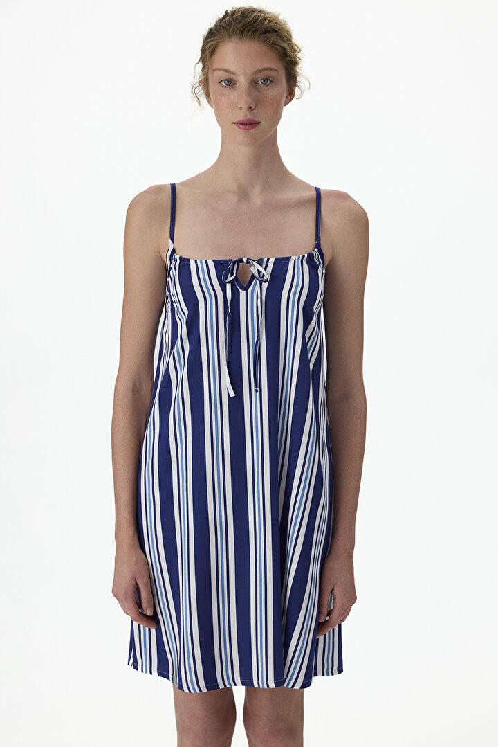 Navy Vacation Striped Nightgown - 1