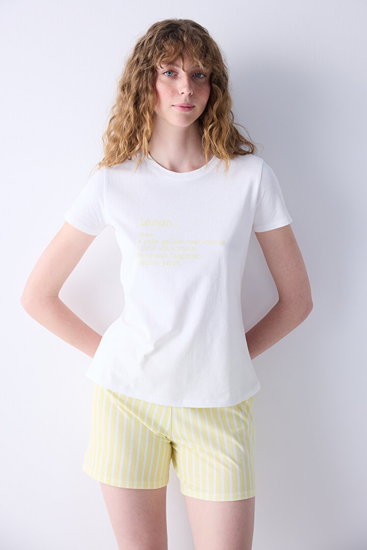 Lemon Light Yellow Short PJ Set - 2