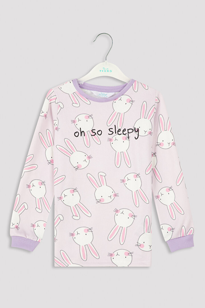 Çok Renkli Girls Bunny Termal Pijama Takımı - 2
