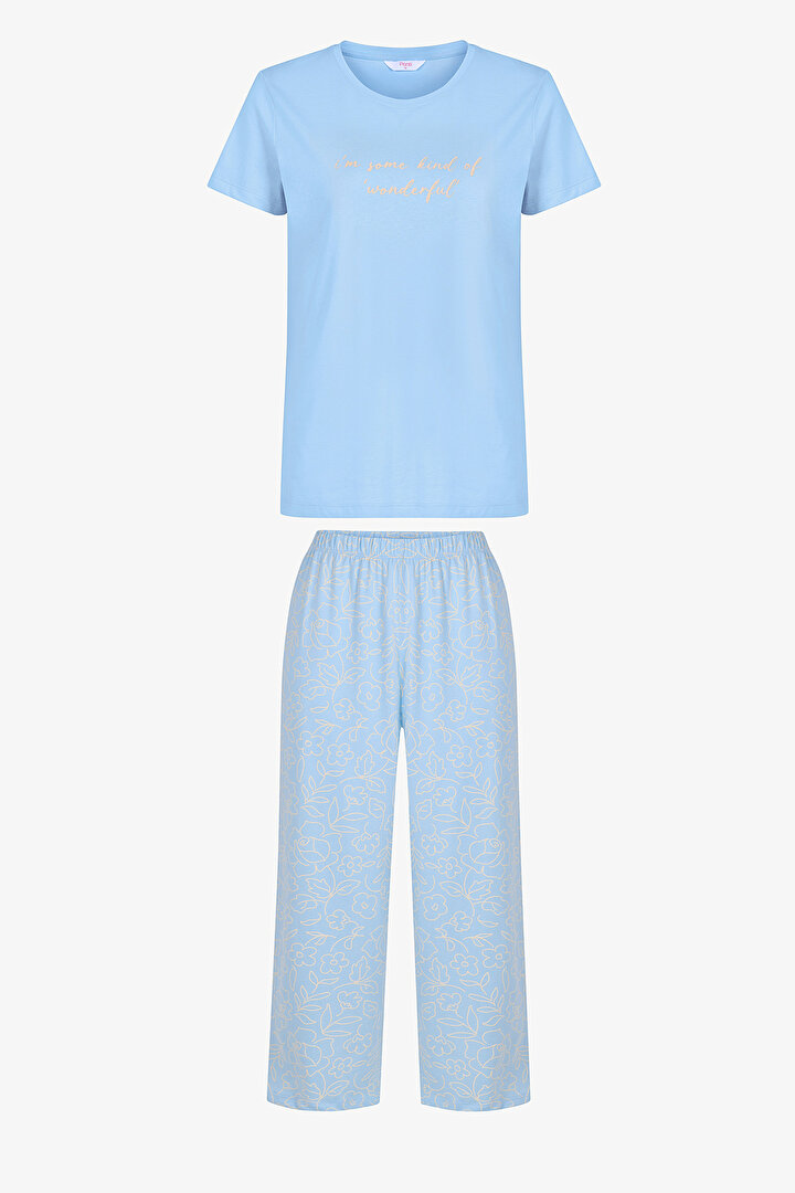 Light Blue Wonderful Capri Pajama Set - 1