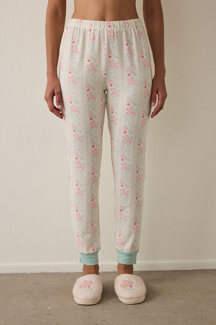 Gardenya Cute Flowers Çiçekli Termal Etkisi Pijama Altı - 1