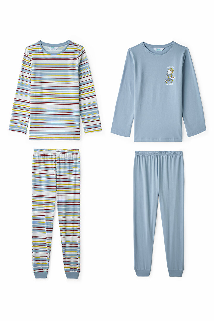 Blue Boys Run Like A Dragon 2in1 Pajama Set - 1