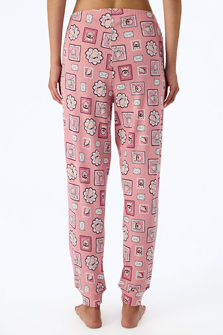 Pembe Postcard Pointel Pijama Altı - 2
