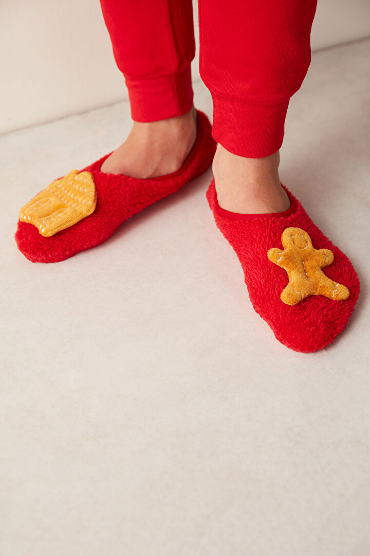 Kurabiye Desenli Kırmızı Çetik - 1