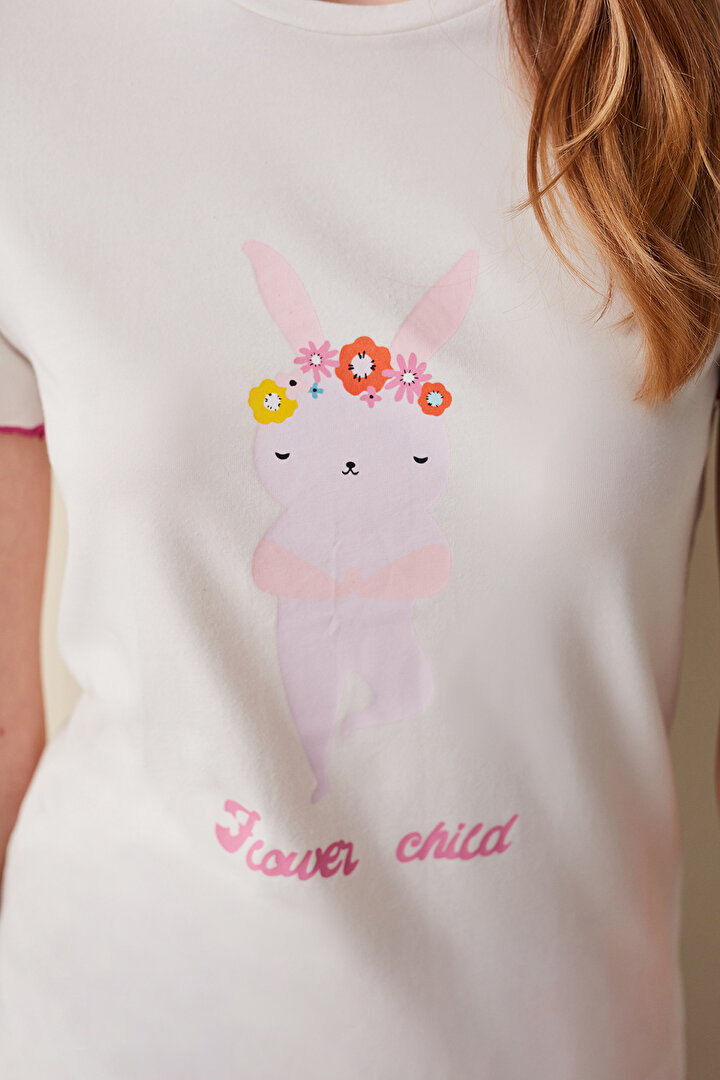 Flower Child Tişört Pijama Üstü - 2