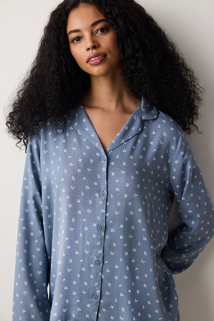 Çok Renkli Relaxation Gömlek Pantolon Pijama Takımı - 2