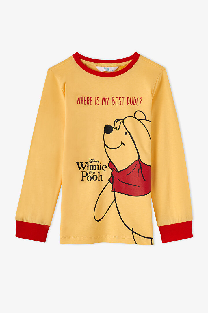 Kız Çocuk Kırmızı Winnie The Pooh Pamuklu Kısa Kollu Pijama Takımı - 2