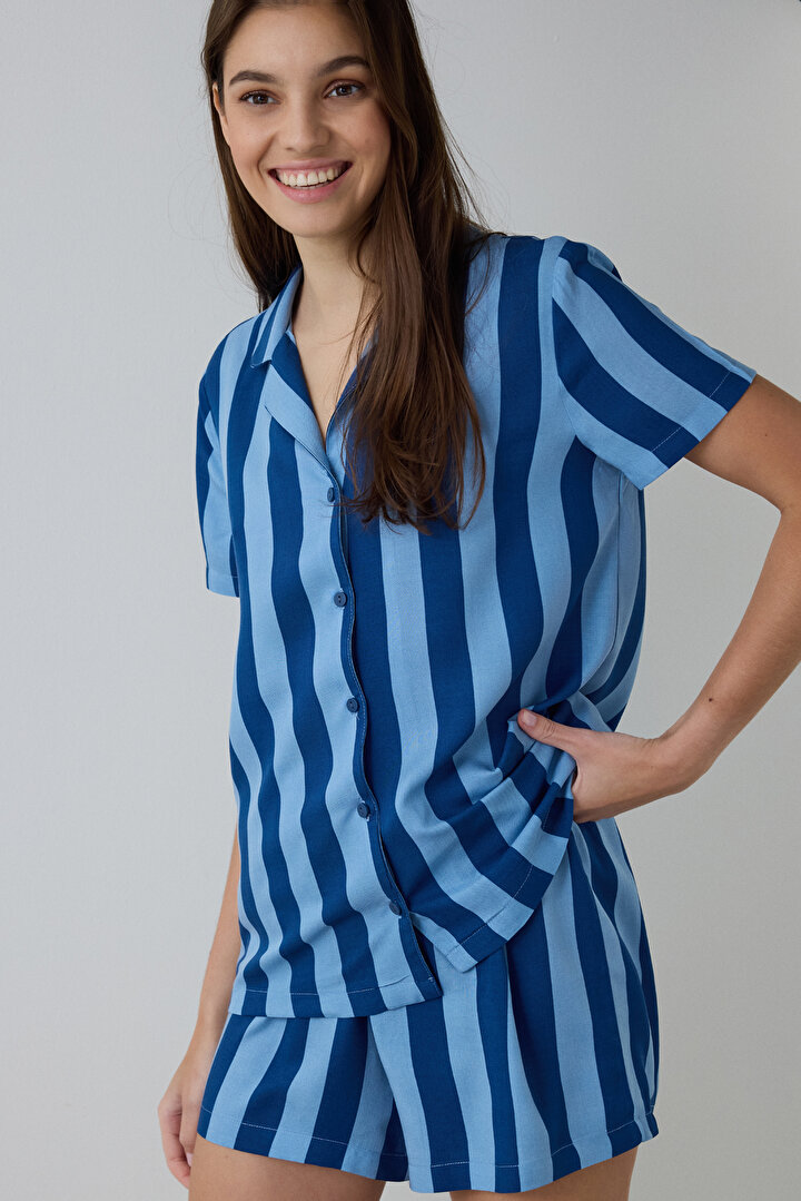 Into The Blue Shirt Short PJ Set - 1