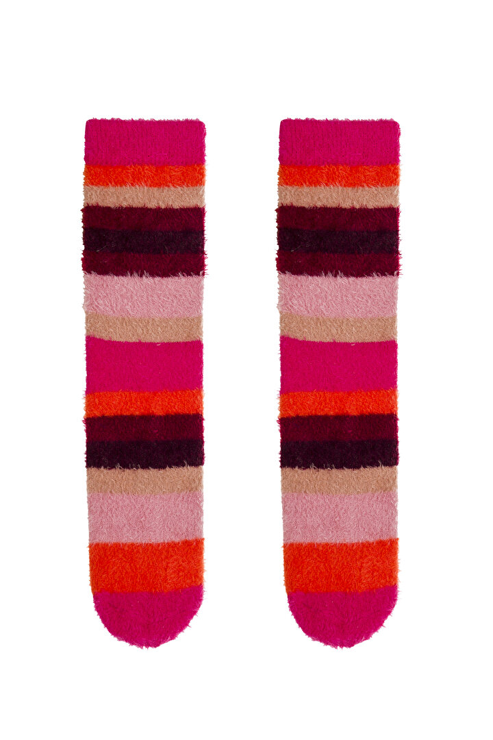 Çok Renkli Çizgili Soket Çorabı - 1
