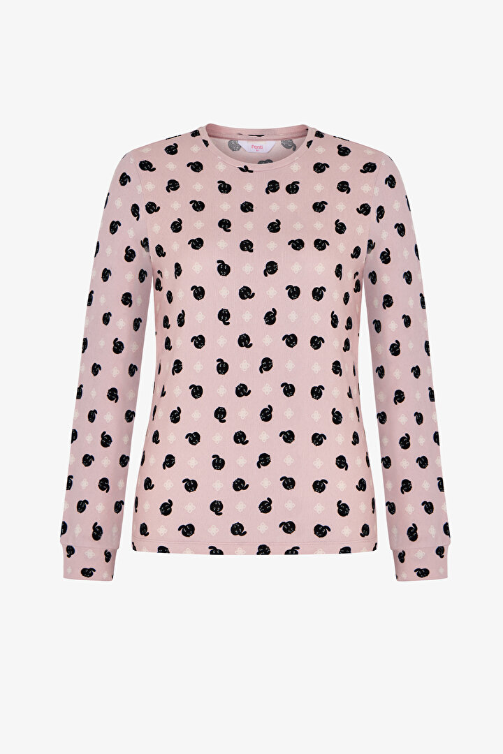 Lilac Moody Printed Animal Print Long Sleeve Pyjama T-Shirt - 1
