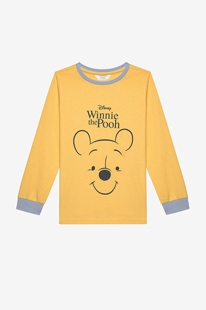 Unisex Winnie Pooh Sarı Pijama Takımı - 2