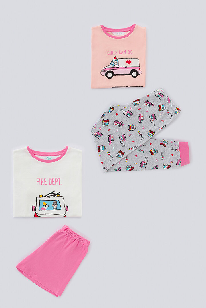 Kız Çocuk Driver 4lü Pijama Takımı - 1