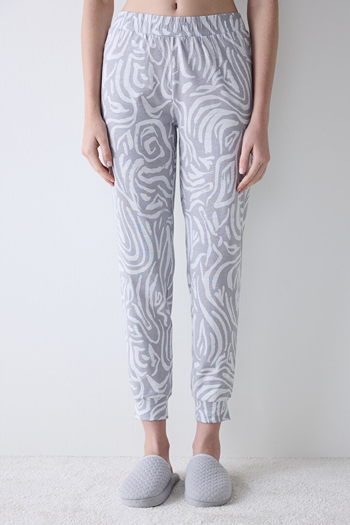 Chloe Printed Grey Pant PJ Bottom - 1