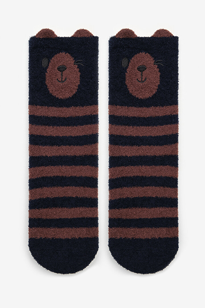 Boys Bear Light Grey Socket Socks - 1