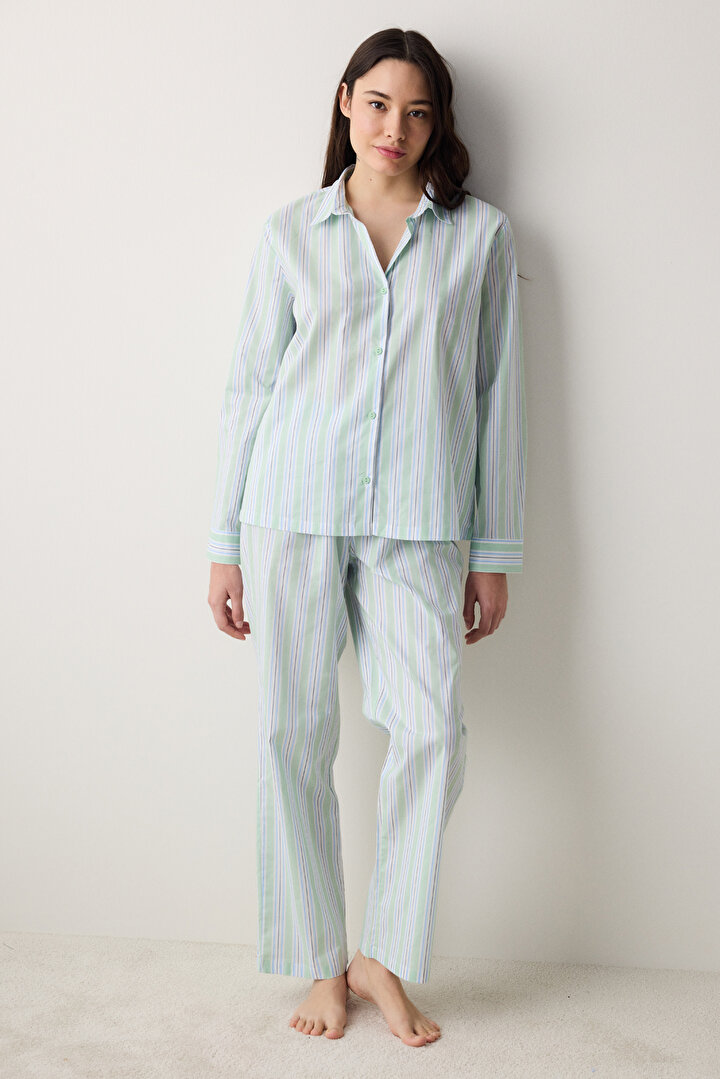 Perri Shirt Pant Light Green PJ Set - 2