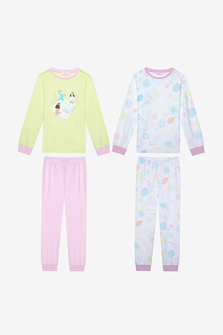 Girls Tennis Picnic 2in1 Multi Colour PJ Set - 1