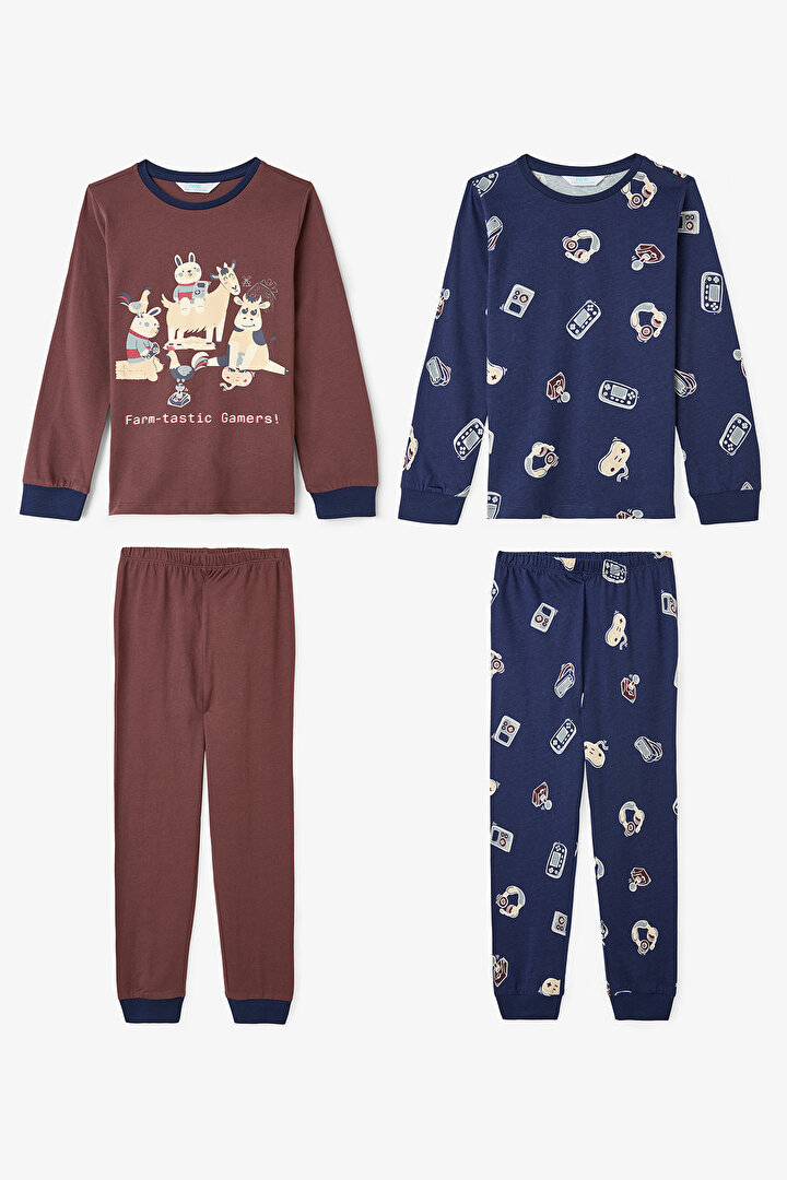 Boys Farm-Tastic Cotton Long Sleeve 2-Piece Pajama Set - 1