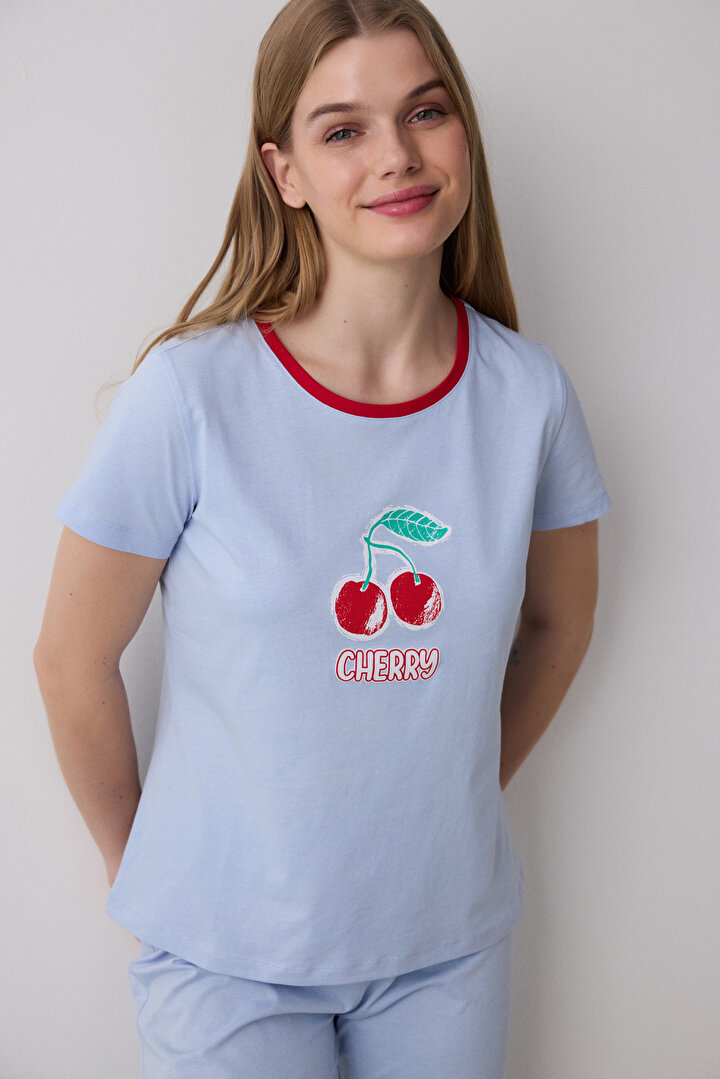 Cherry Pantolon Açık Mavi Pijama Takımı - 2