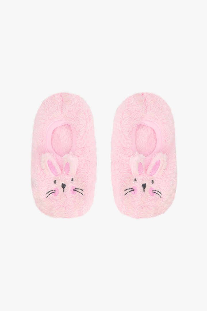 Pink Girls Rabbit Embroidered Accessory Non-Slip Sole Household Shoe - 1