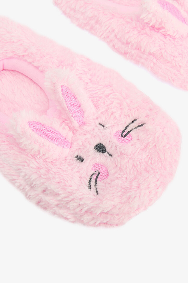 Pink Girls Rabbit Embroidered Accessory Non-Slip Sole Household Shoe - 2