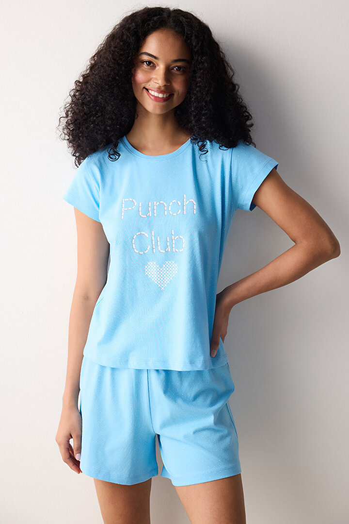 Blue Heart Shorts PJ Set - 1