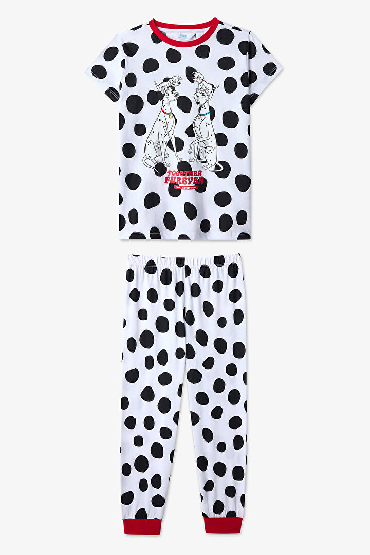 Optical White Unisex Kids Licensed Dalmatians Fam Pajama Set - 1