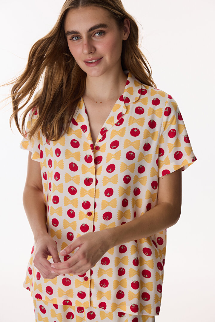 Renkli Pasta Time Gömlek Pantolon Pijama Takımı - 2