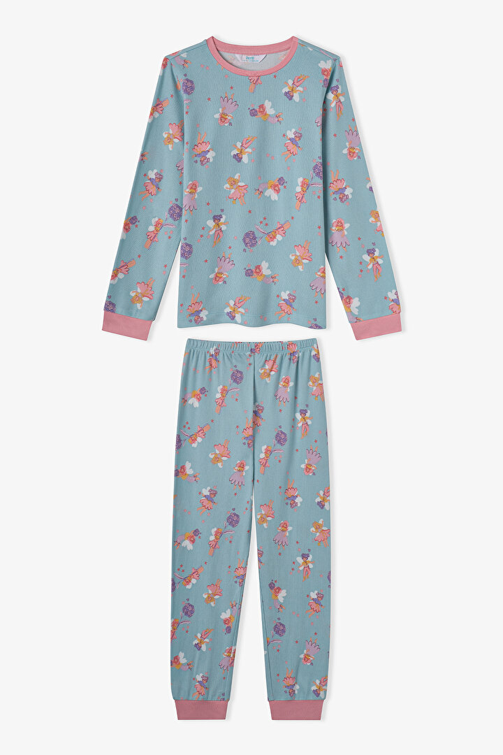 Girls' Mint Fairy Bloom Long Sleeve Pyjama Set - 1