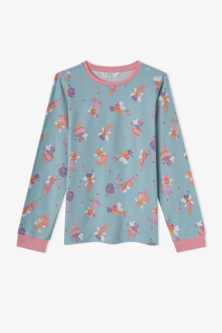 Girls' Mint Fairy Bloom Long Sleeve Pyjama Set - 2