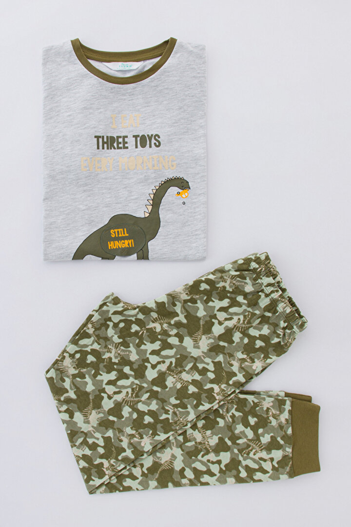 Erkek Çocuk Dino 3D 2li Pijama Takımı - 1