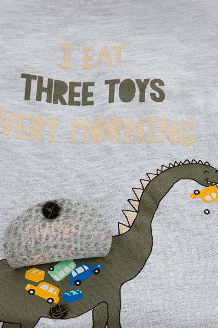 Erkek Çocuk Dino 3D 2li Pijama Takımı - 2