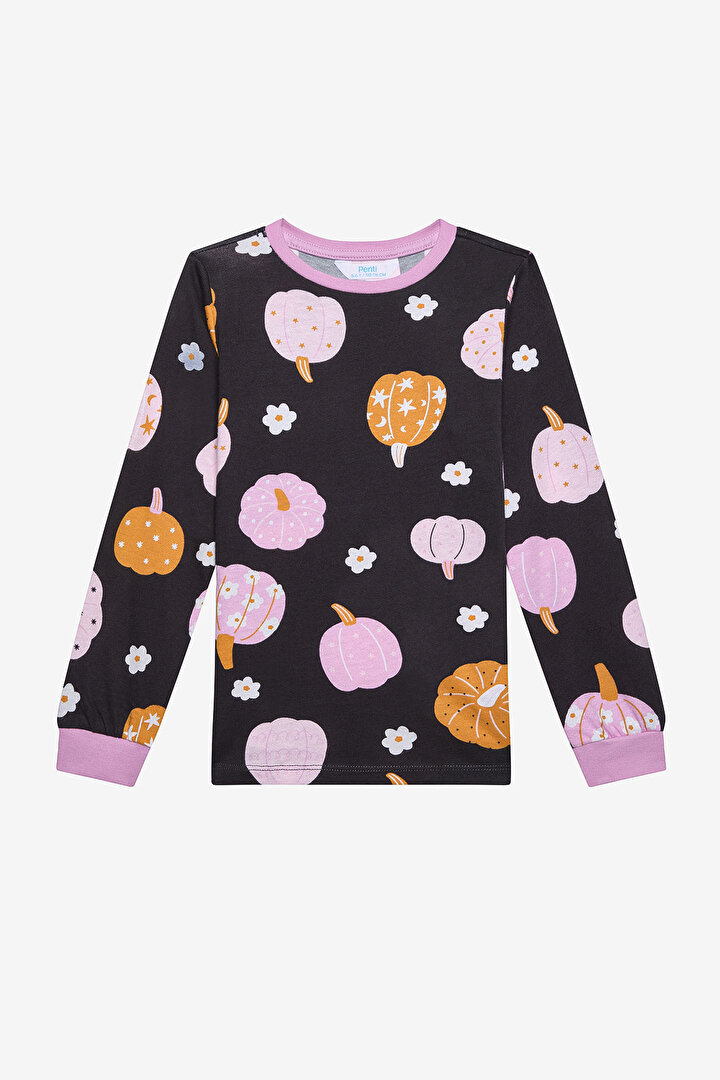 Girls Pumpkin Multi Colour PJ Set - 2