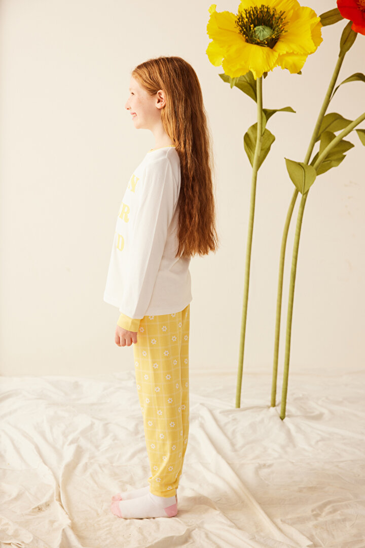 Çok Renkli Kız Çocuk Diasy Termal Pijama Takımı - 2