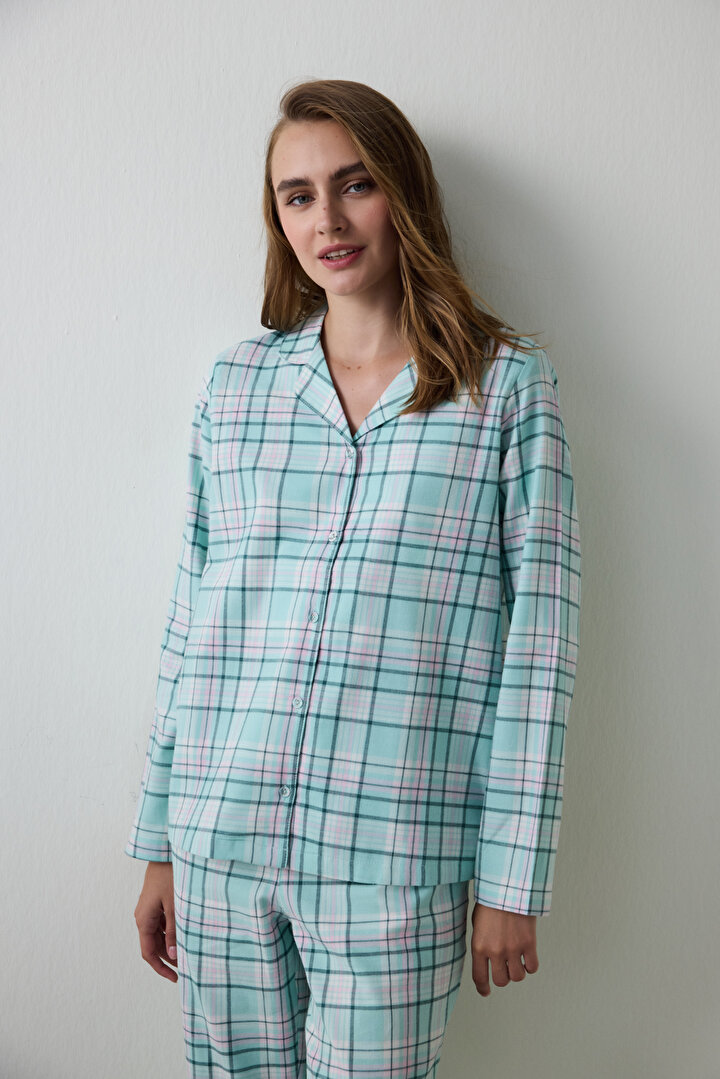 Mint Ellie Ekoseli Gömlek Yaka Uzun Kol Pijama Takımı - 2