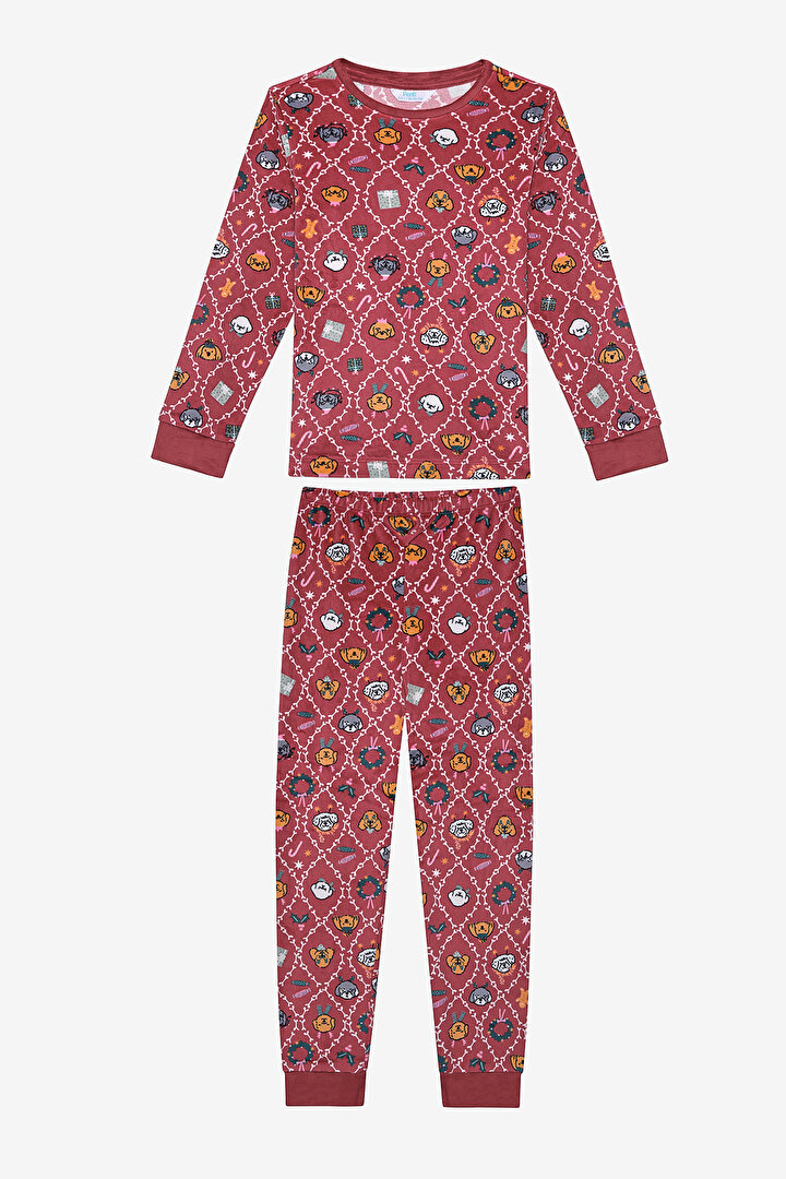 Girls Woofmas Red PJ Set - 1