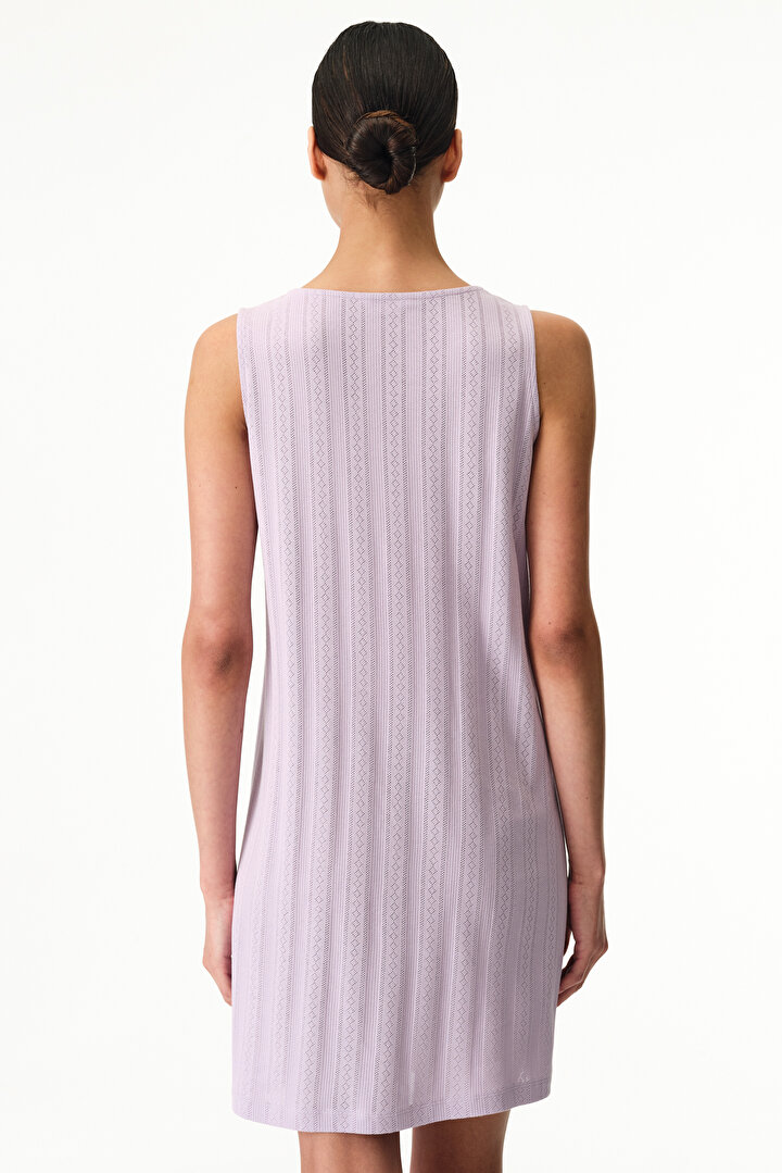 Lila Blossom Solid Pamuklu Gecelik - 2