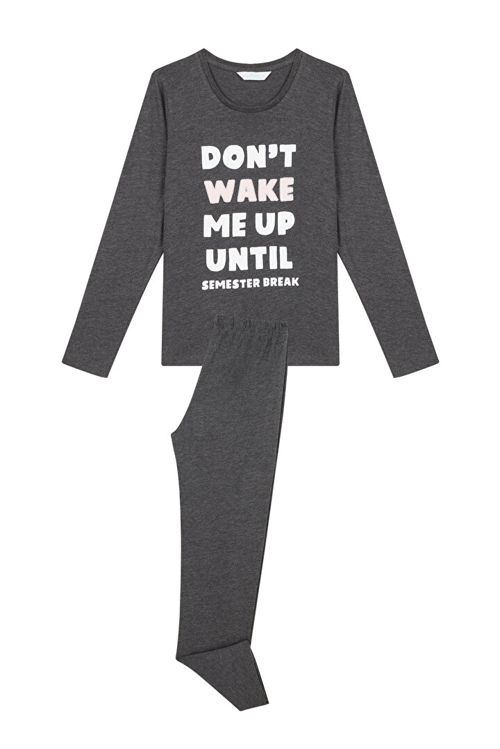 Grey Teen Miyabi Wake Up 2 In 1 PJ Set - 1