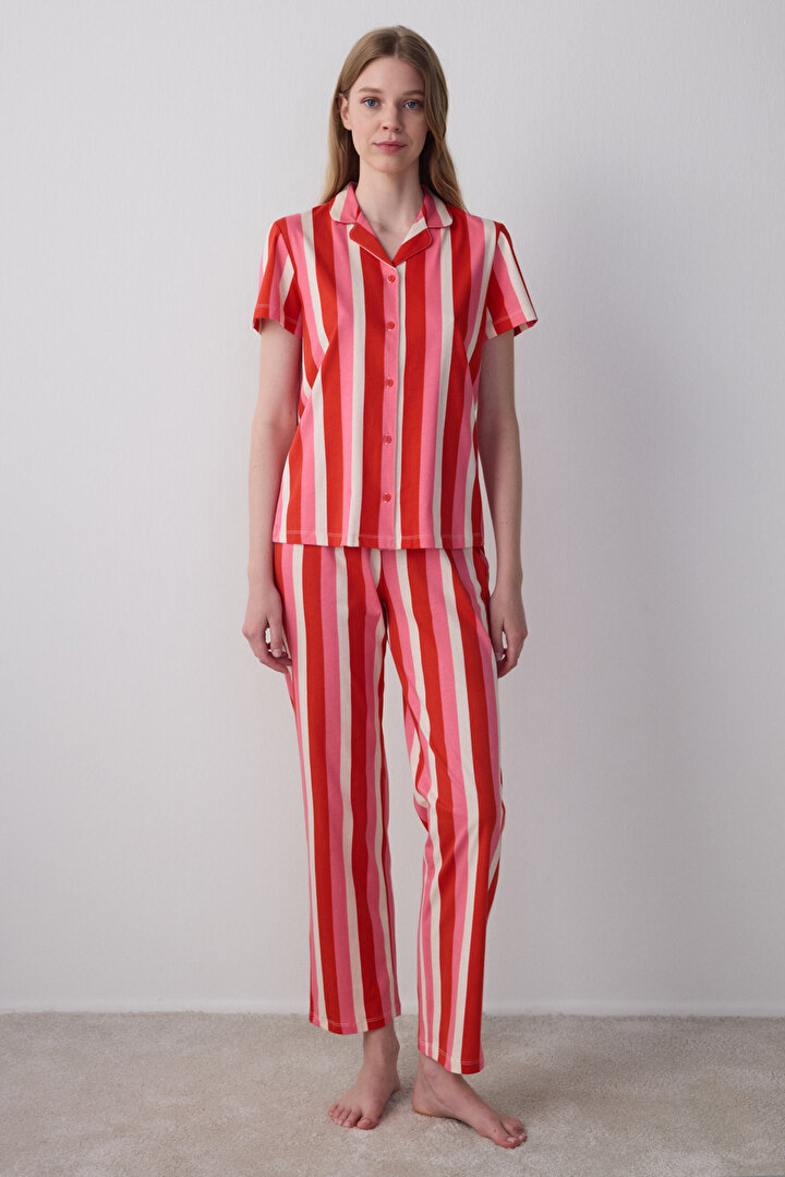 Sophie Gömlekli Pantolon Ekru Pijama Takımı - 1