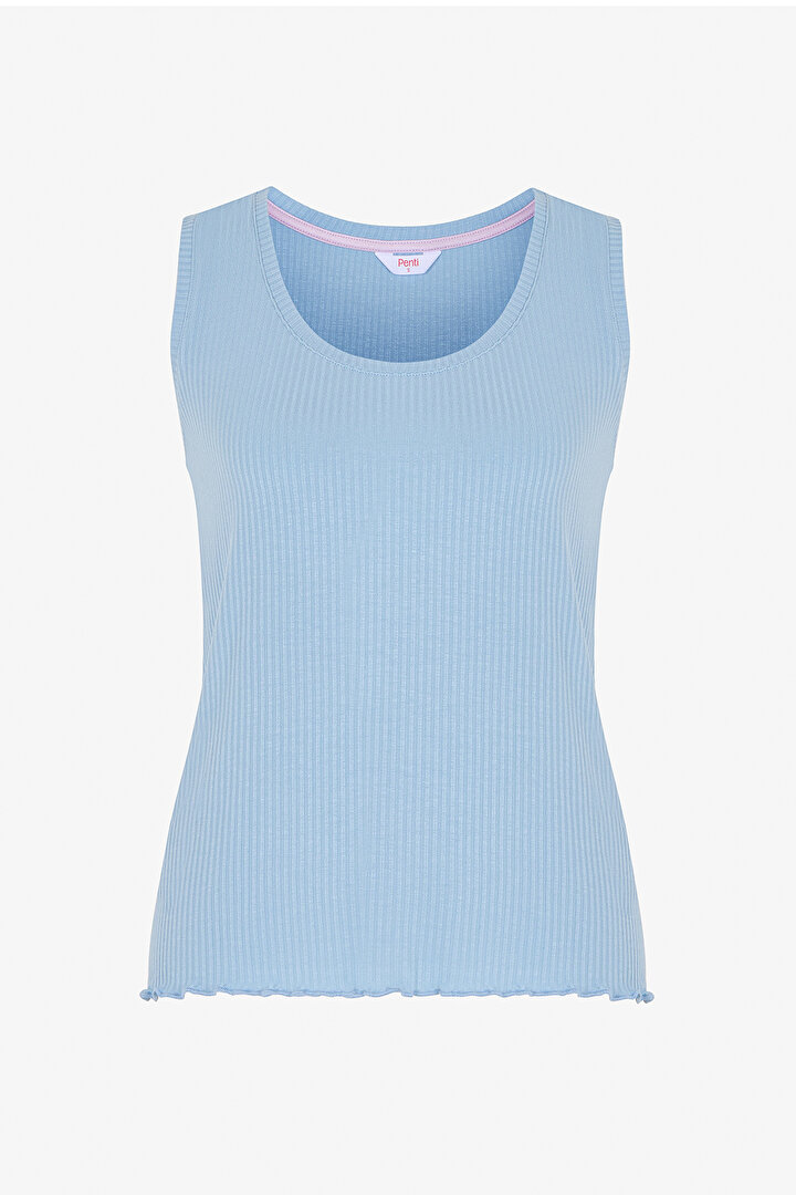 Blue Ella Solid Tank Pajama Top - 1