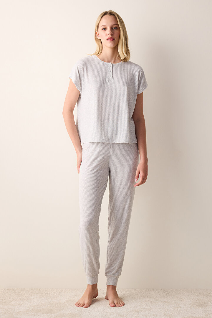 Mia Light Grey Pant PJ Set - 2