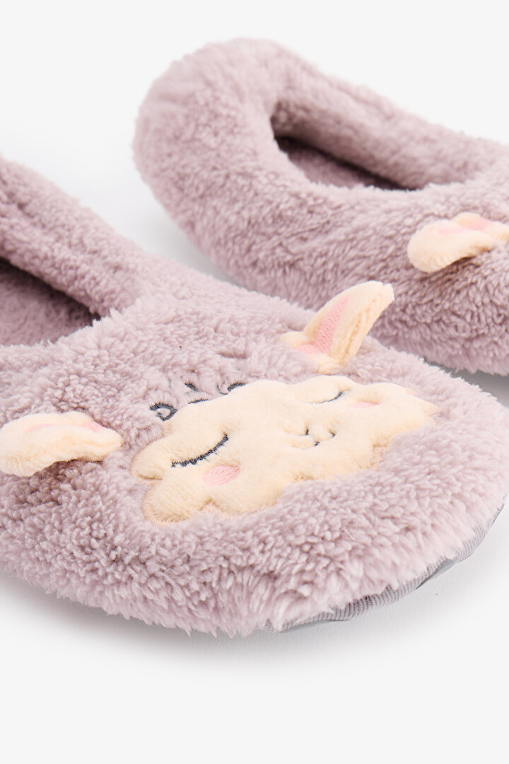 Lila Sleepy Sheep Slogan Desenli Patik - 2