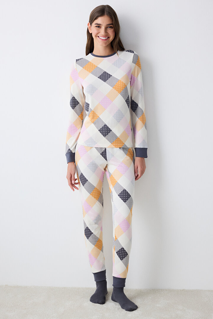 Colorful Gingham Thermal Multi Colour PJ Top - 2