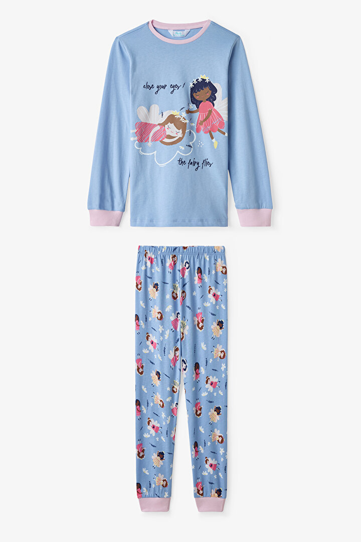 Mavi Kız Çocuk Sleep Fairy 2'li Pijama Takımı - 2