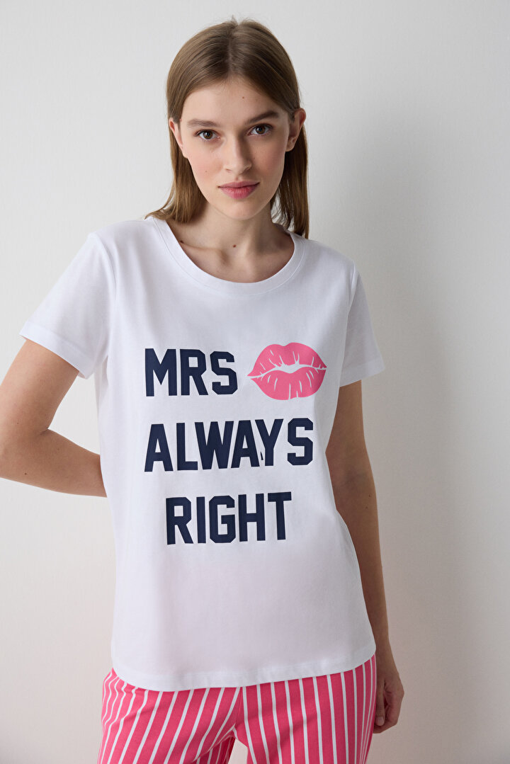 Always Right Pantolon Optik Beyaz Pijama Takımı - 2