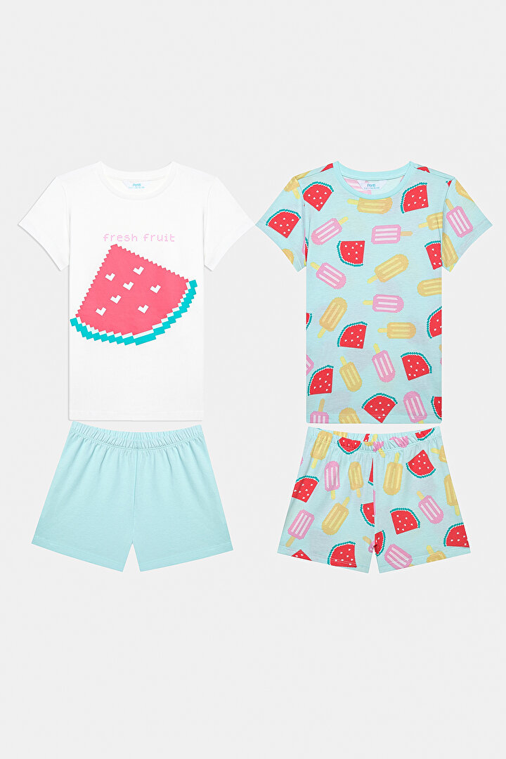 Kız Çocuk Watermelon Çok Renkli 2li Pijama Takımı - 2