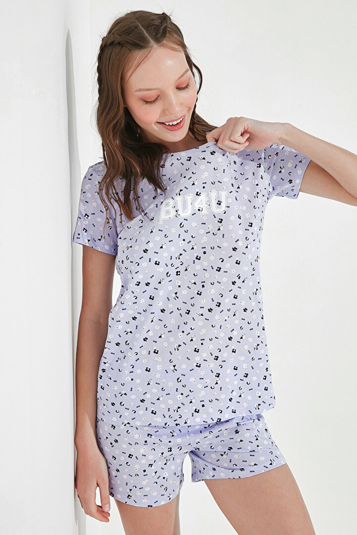 BU4U Floral SS Şort Takımı - 2